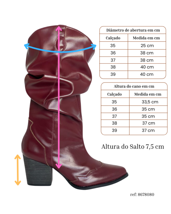 Bota Western/Texana Cano Alto 8678080 - Imagem 5