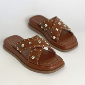 Flatform com Tiras Cruzadas e Apliques 8608040