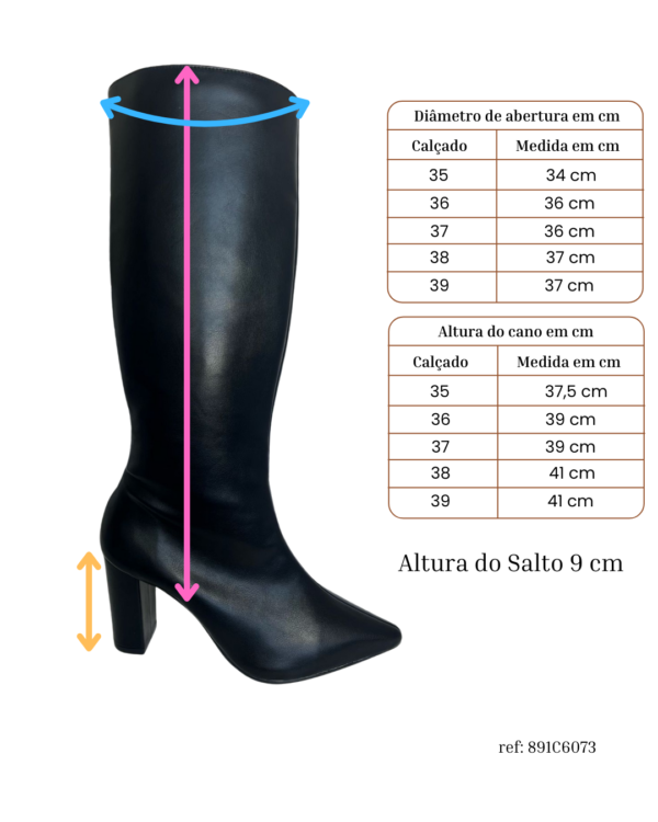 Bota Cano Alto Lisa 8686073 - Imagem 4