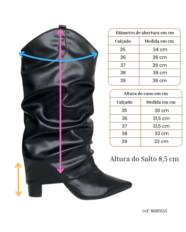 Bota Slouchy Western Cano Médio 8689145 - Imagem 5