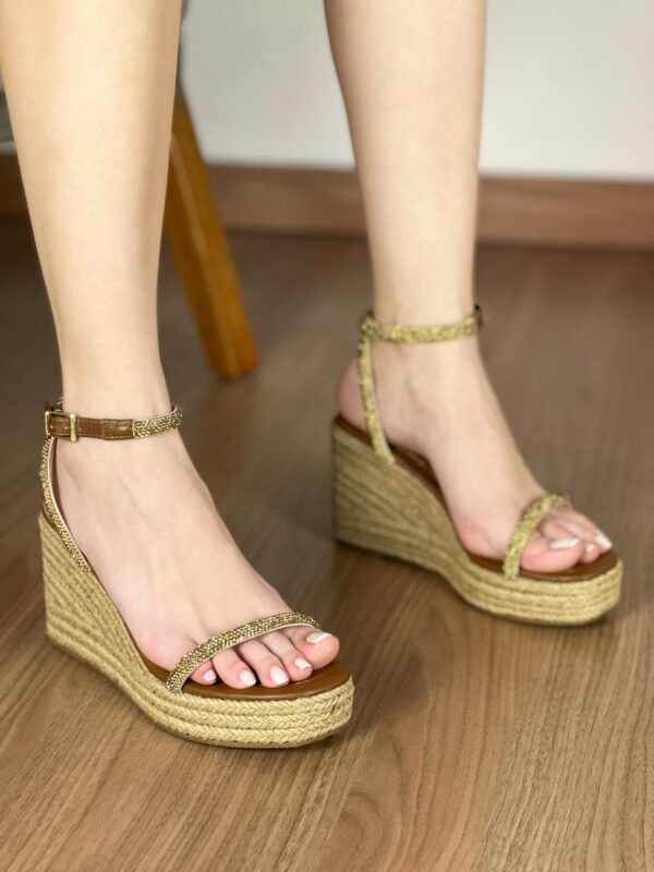 Anabela com Tiras em Strass 8809112 - Imagem 2