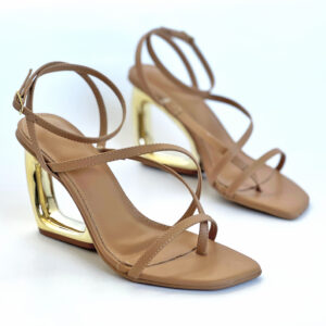 Sandalia Salto Cromado Tiras 889C9099