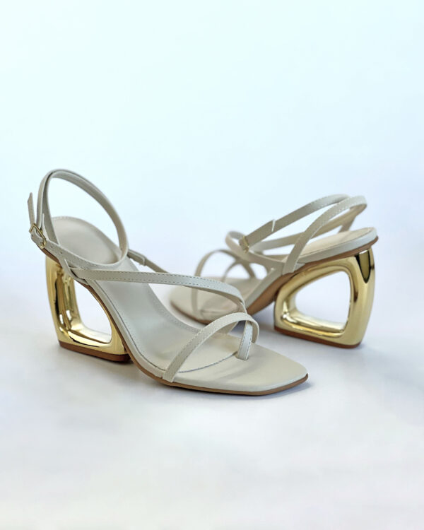 Sandalia Salto Cromado Tiras 889C9099 - Imagem 2