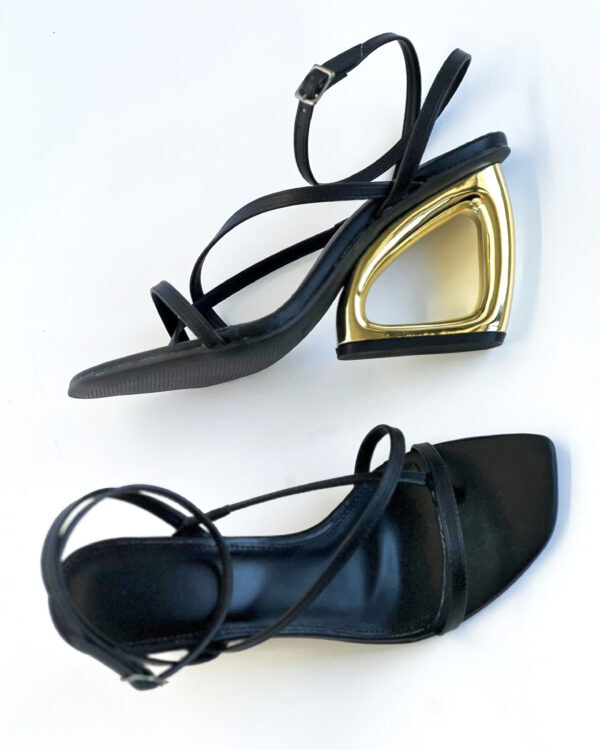 Sandalia Salto Cromado Tiras 889C9099 - Imagem 3
