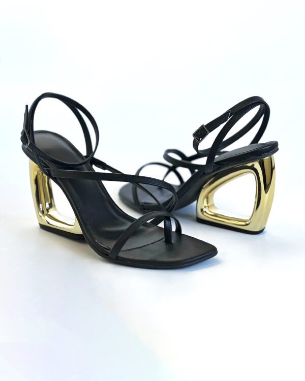 Sandalia Salto Cromado Tiras 889C9099 - Imagem 5