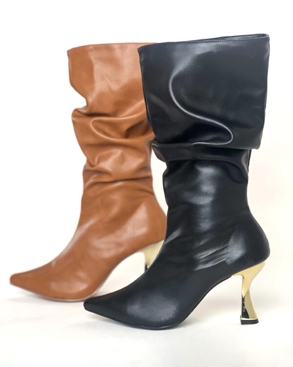Bota Slouchy Cano Médio Salto Cromado 891C6013 - Imagem 2