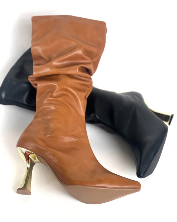 Bota Slouchy Cano Médio Salto Cromado 891C6013 - Imagem 8