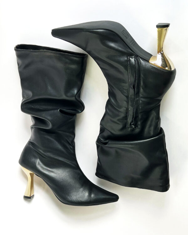 Bota Slouchy Cano Médio Salto Cromado 891C6013 - Imagem 6