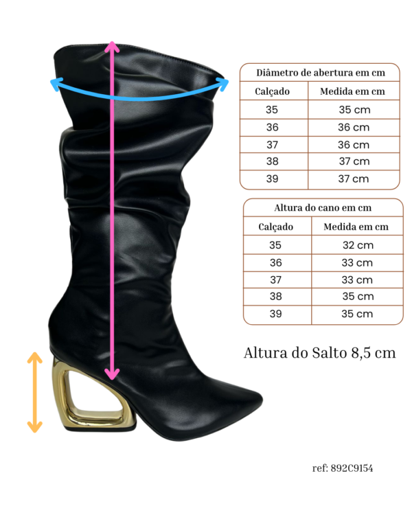 Bota Cano Alto Salto Orgânico 892C9154 - Imagem 11